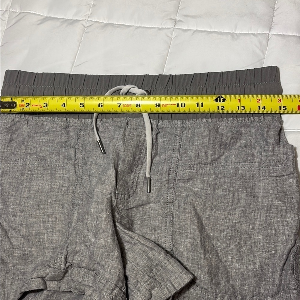 Athleta Shorts Gray Cabo Linen Pull On Drawstring size 4 - Picture 7 of 11